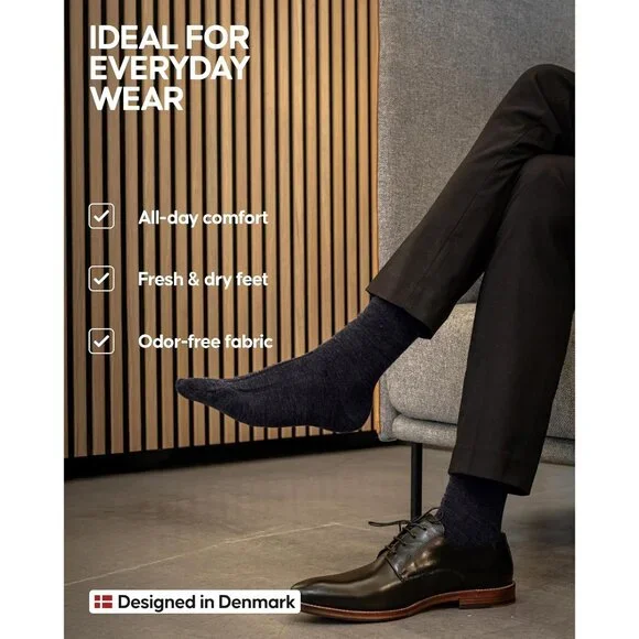 Merino Wool Socks for Men and Women, Dress Socks, Thermal, Casual & Warm, 3 or 5